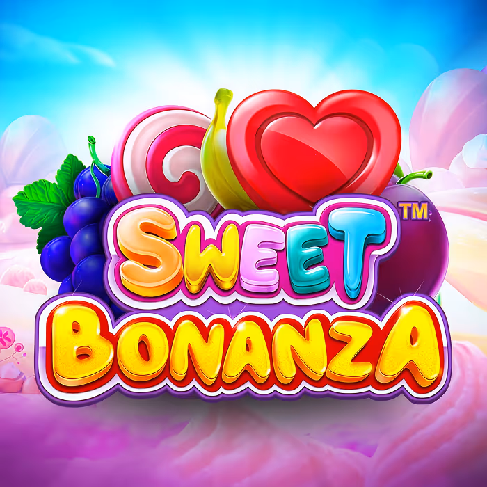 Sweet Bonanza slot game - colorful Pragmatic Play adventure with tumbling reels, multiplier symbols, and sweet-themed bonus rounds