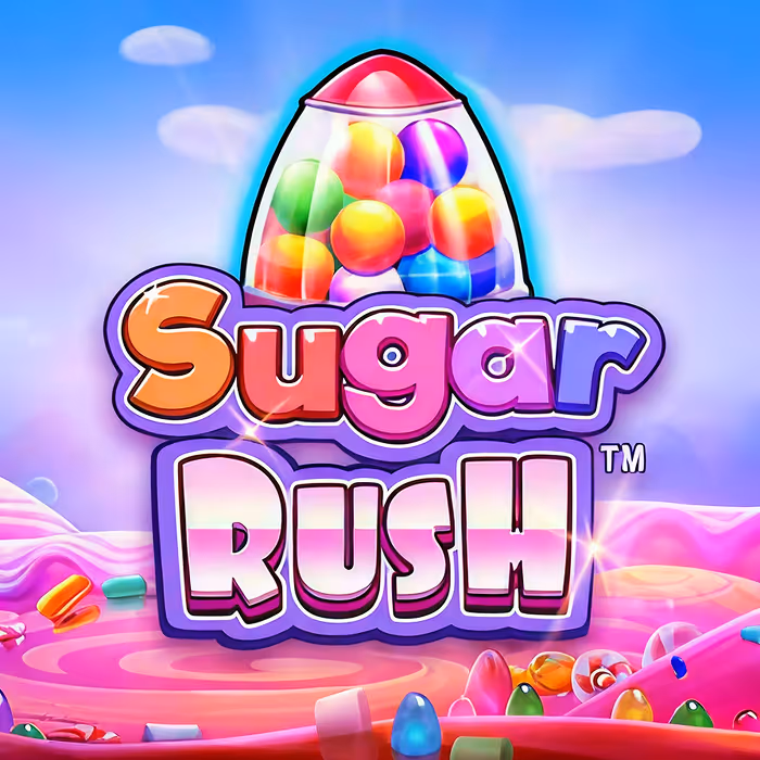 Sugar Rush slot game - sweet-themed Pragmatic Play slot with cluster pays, tumbling reels, and delicious candy bonuses